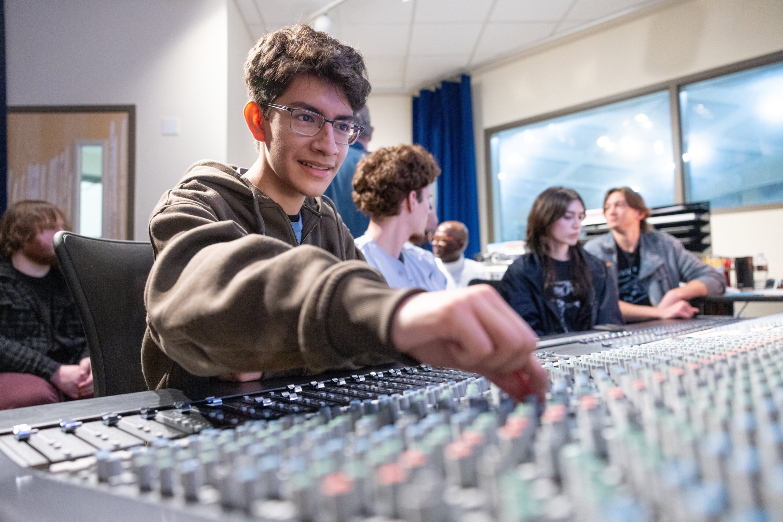 Image of student using a soundboard